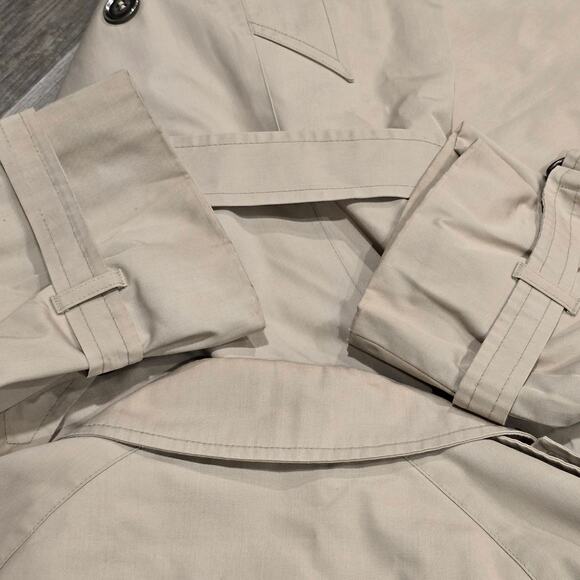 Vintage London Fog Double Breasted Trench Coat Spy Jacket Removable Fleece Liner - Picture 14 of 16